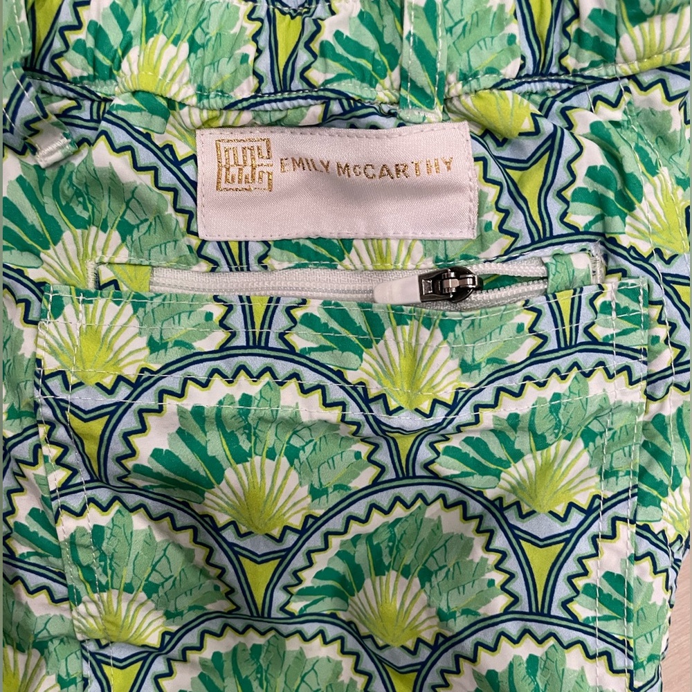 Emily McCarthy Boy's Rhett Short NWT Deco Palm Green Blue White Size 4/5 - Picture 2 of 6